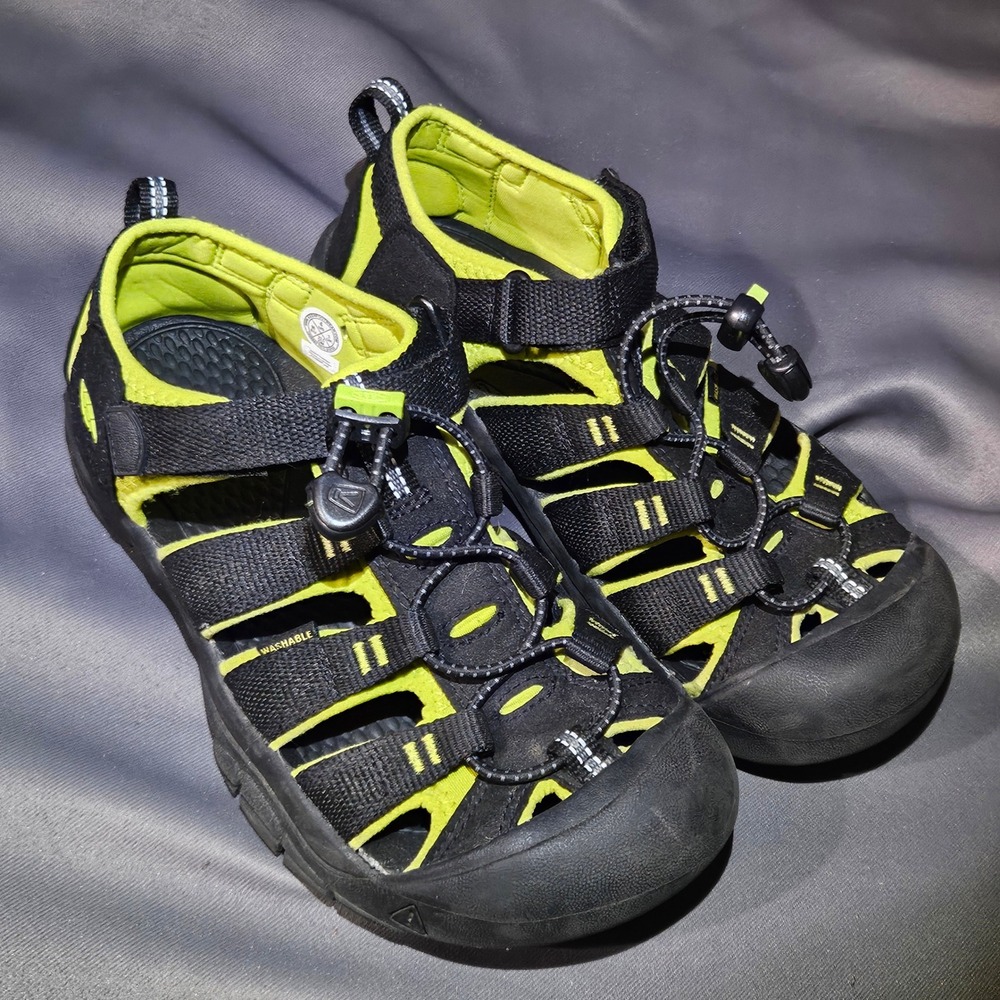 Keen Newport H2 Kids Water Sandals Black Lime Green Size 4 US 36 EU 1009965